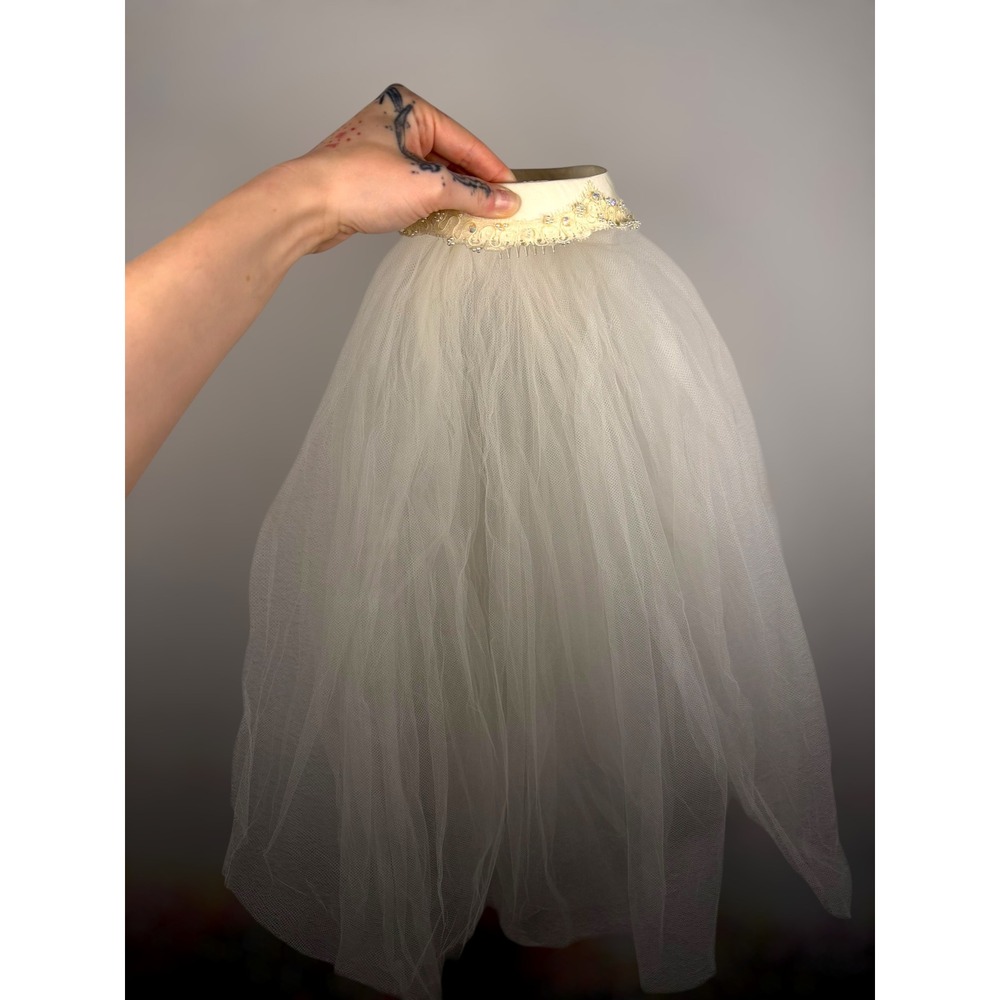 Vintage Ivory Wedding Veil Lace Sequin Pearl Pillbox Headpiece Tulle‎ Bridal